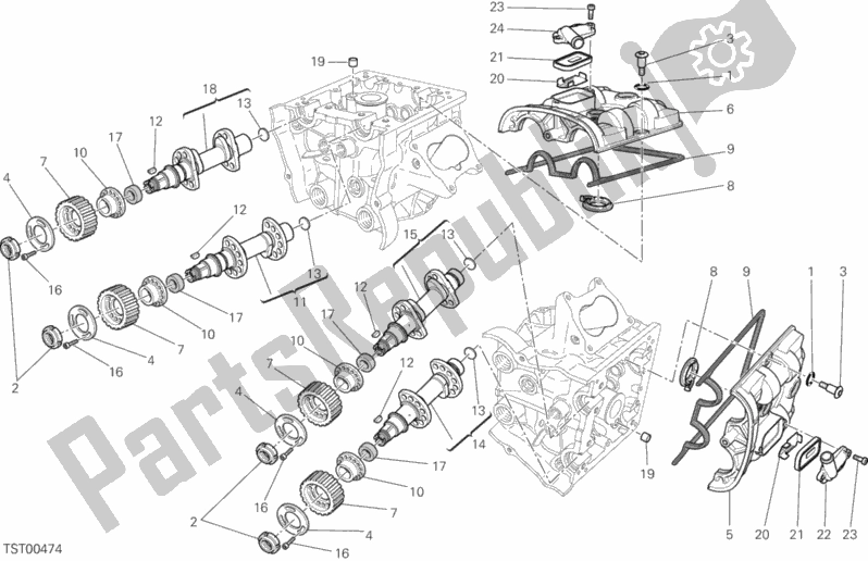 Toutes les pièces pour le Arbre à Cames du Ducati Diavel Carbon FL Thailand 1200 2016